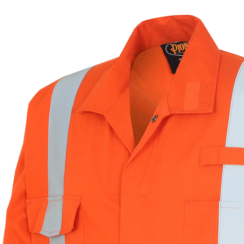 Pioneer “The Rock” 88/12 FR-Tech® Hi Vis 7 Oz Coveralls With 2" Reflective Stripe | Sizes 36 - 66 Flame Resistant Work Wear