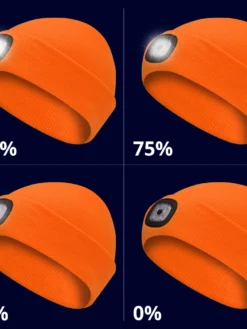 Work Hats Pioneer Knit Toque With LED Headlight