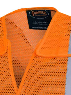Hi-Vis Work Wear Pioneer Hi Viz Tear-Away Mesh Safety Vest W/ 2