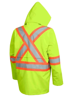 Pioneer The Rock 300D Oxford Polyester Waterproof Safety Rain Jacket | S-5XL Hi-Vis Work Wear