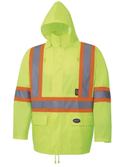 Hi-Vis Work Wear Pioneer 150D Oxford Poly/PVC Hi Vis Rain Suit | S-4XL