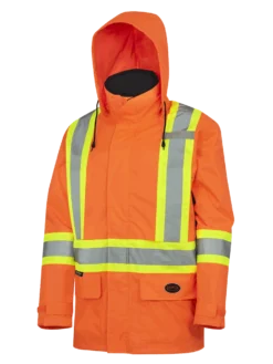 Hi-Vis Work Wear Pioneer 150D Waterproof Hi Vis Rain Jacket | XS-5XL
