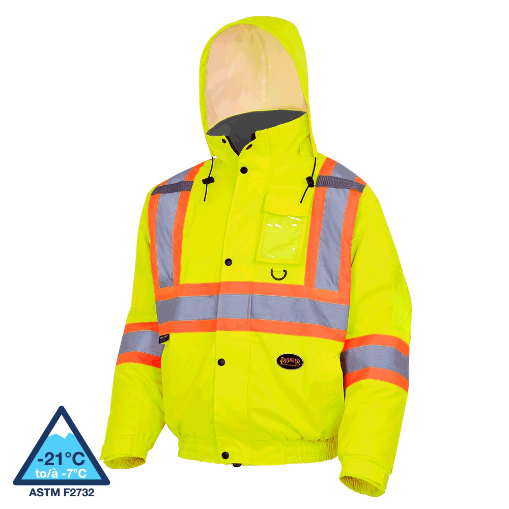 Pioneer Hi-Vis Waterproof Quilted Safety Bomber | S-5XL