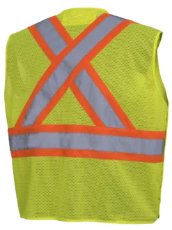 Pioneer Hi Viz Drop Shoulder Safety Vest With Snaps - Poly Mesh | Sizes Small - 5XL