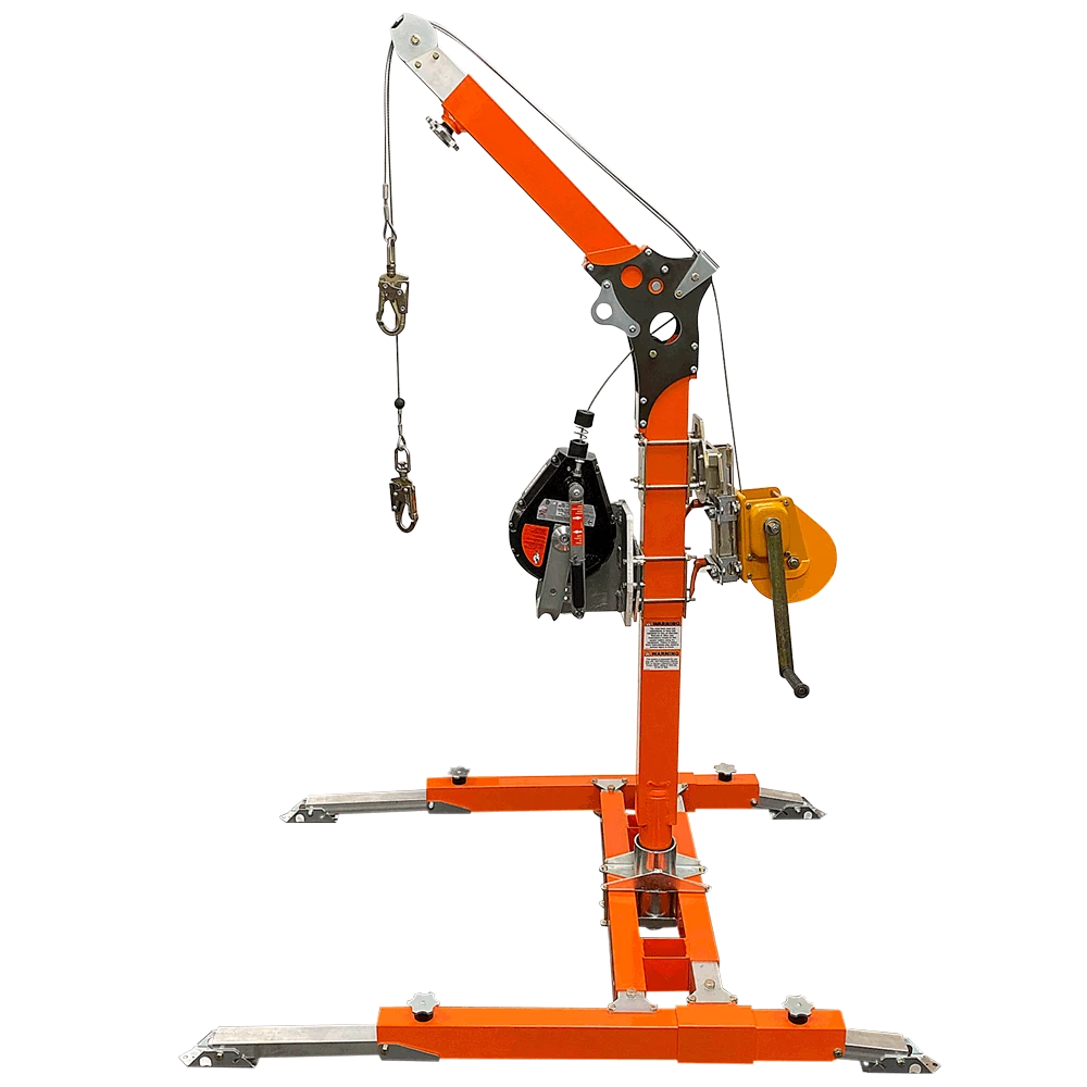 Peakworks Confined Space Kit: Davit System, 3-Way 60' Srl, 65' Man Winch