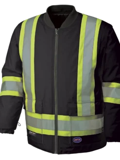 Pioneer Reflective Striped 6 In 1 Winter Work Bomber | XS-5XL Hi-Vis Work Wear