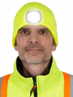 Work Hats Pioneer Knit Toque With LED Headlight