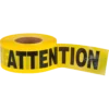 Pioneer Safety Supplies Yellow Barricade Warning Tape "Attention" - 1000'