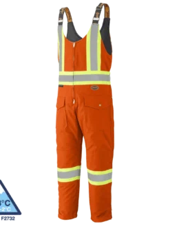Pioneer Insulated Hi Vis Quilted Cotton Duck Bib Overall | S-4XL Hi-Vis Work Wear