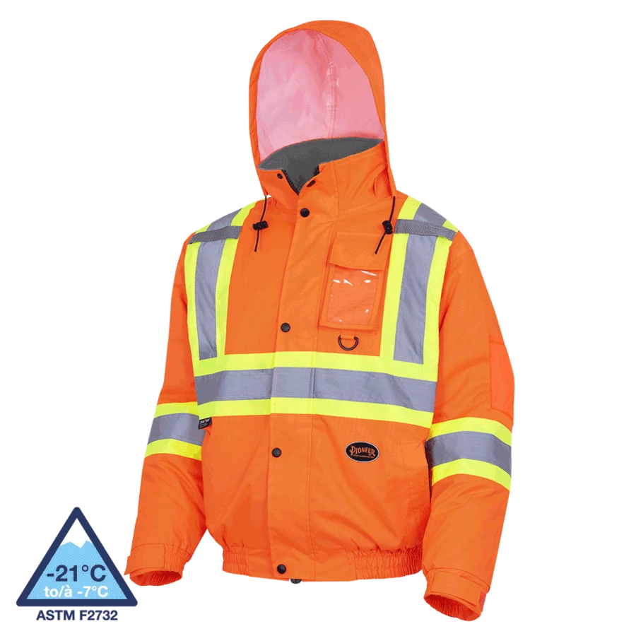 Pioneer Hi-Vis Waterproof Quilted Safety Bomber | S-5XL