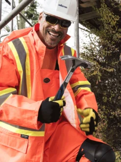 Pioneer The Rock 300D Oxford Polyester Waterproof Safety Rain Jacket | S-5XL Hi-Vis Work Wear