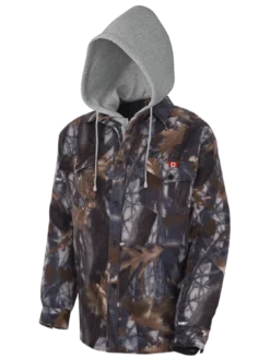 Pioneer Quilted Polar Boa Fleece Lined Zip-Up Hooded Shirt | S - 4XL