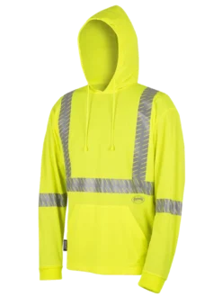 Pioneer Birdseye Safety Hoodie Shirt With Kangaroo Pocket | Sizes S - 4XL Hi-Vis Work Wear