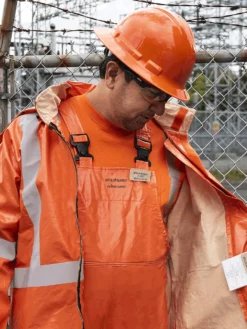 Flame Resistant Work Wear Ranpro Utili-Gard® FR/ARC Rated Bib Pants - PVC Coated Nomex®/Kevlar® | Orange | Sizes XS - 4XL