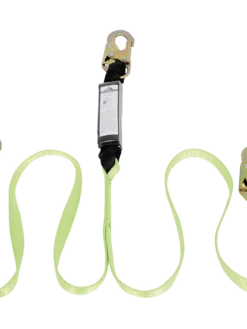 Peakworks Shock Absorbing Lanyards W/ Snap Hooks, Twin Legs, 4"