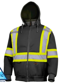Pioneer Heavyweight Polyester Fleece Safety Hoodie | S-4XL Hi-Vis Work Wear