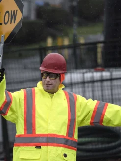 Pioneer The Rock 300D Oxford Polyester Waterproof Safety Rain Jacket | S-5XL Hi-Vis Work Wear