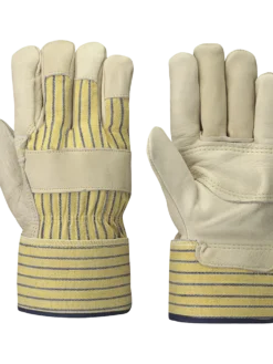 Pioneer Unlined Patch Palm Cowgrain Leather Work Gloves (Inside Elastic) - Pack Of 12 Pairs