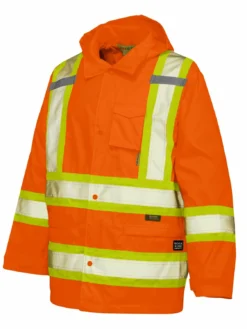 Tough Duck S372 300D Waterproof Breathable Ripstop Safety Rain Jacket | XS-5XL