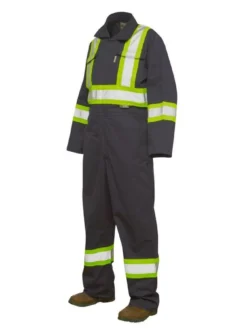 Hi-Vis Work Wear Tough Duck S792 Unlined Hi Vis Poly/Cotton Coveralls | XS-5XL