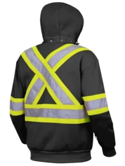 Pioneer Heavyweight Polyester Fleece Safety Hoodie | S-4XL Hi-Vis Work Wear