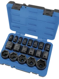 Jet 1/2" Dr. Impact Socket Set - SAE - 6 Point - 19 Piece