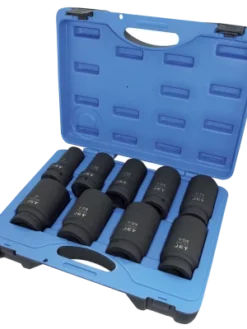 Power Tool Accessories Jet 1" Dr. Deep Impact Socket Set - SAE Deep - 6 Point - 9 Piece